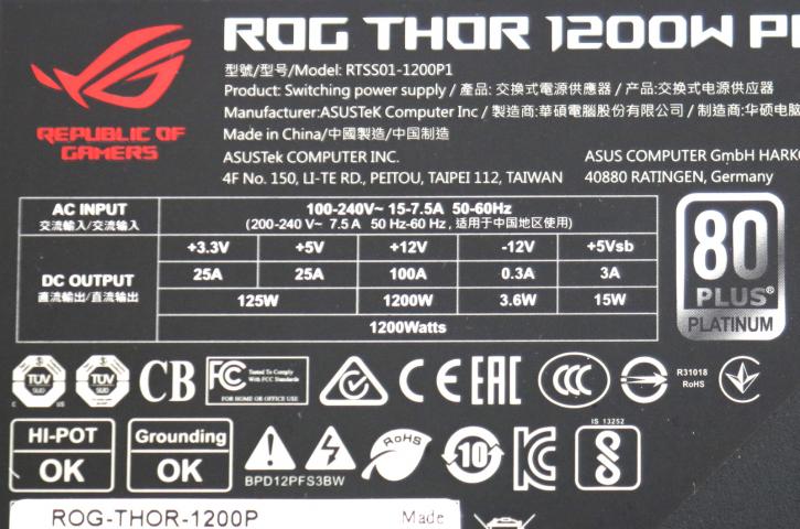 ASUS ROG THOR 1200W Power Supply review (Page 5)