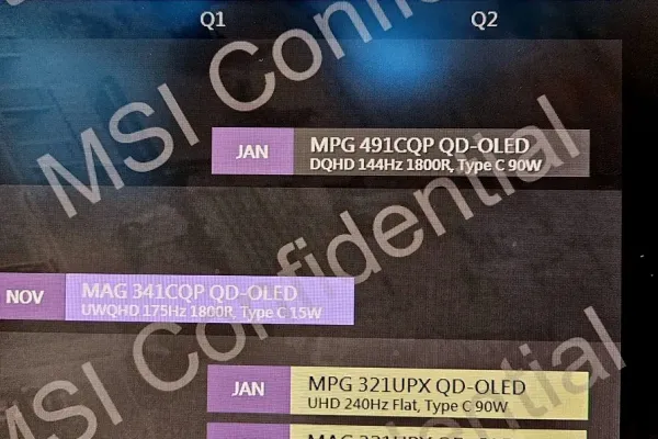 MSI to Launch Six QD-OLED Monitors in Upcoming Months