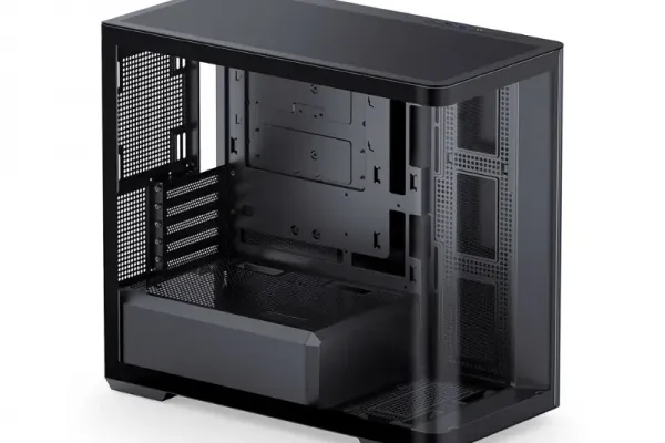JONSBO D300 Mini Tower PC Case with Curved Tempered Glass and Versatile Fan Mounting
