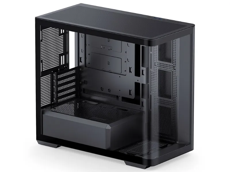 Caja para PC JONSBO D300 Mini Tower con vidrio templado curvado y montaje de ventilador versátil