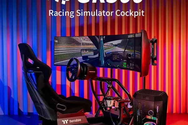 Meet the Thermaltake GR500 Racing Simulator Cockpit and Triple Racing Monitor Stand