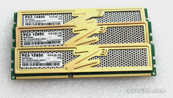 OCZ DDR3 PC3-12800 Gold Low-Voltage Triple Channel memory