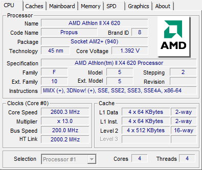 Amd Athlon Ii X4 620 Review Cpu Z Screenshots