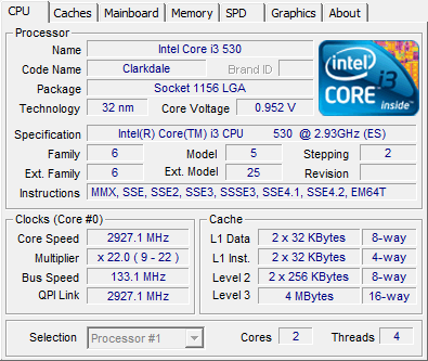 Computerspelletjes spelen Specifiek einde Core i3 530 processor review - CPU-Z Screenshots