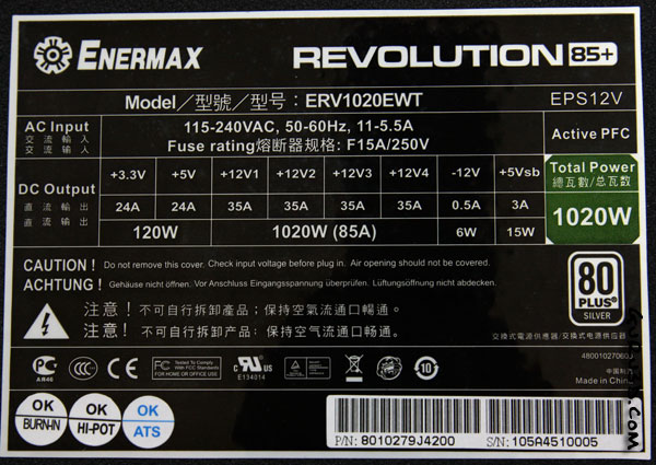 Enermax Revolution 85+ 1020W