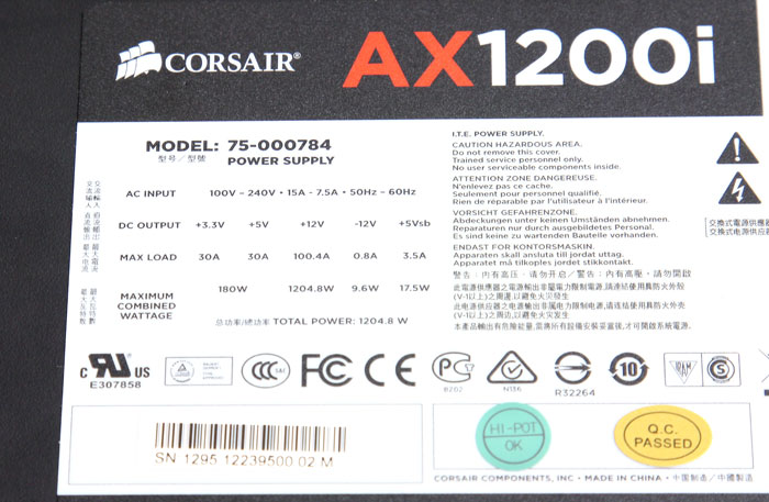 Corsair AX1200i PSU